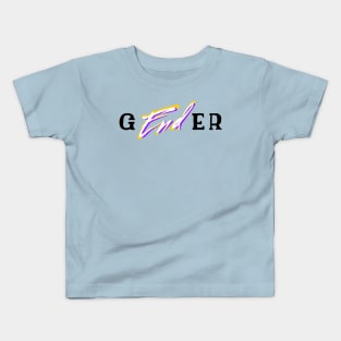 End Gender Enby - Nonbinary Pride Colors Kids T-Shirt